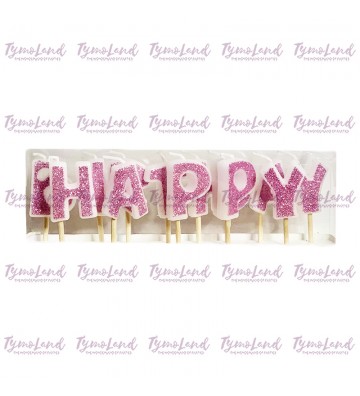 Bougies Happy Birthday Roses