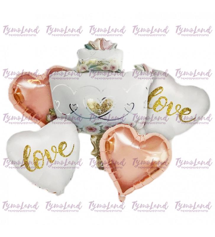 Bouquet De 05 Ballons Pièce Montée Love