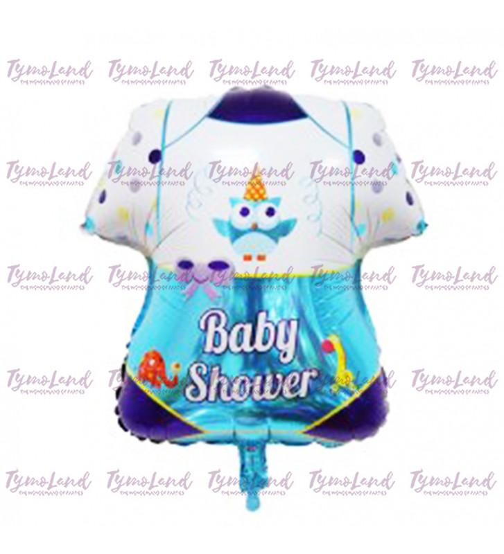 Ballon Baby Shower Boy Shirt Bleu