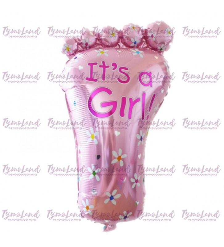 Ballon Pied De Bébé It's A Girl Rose
