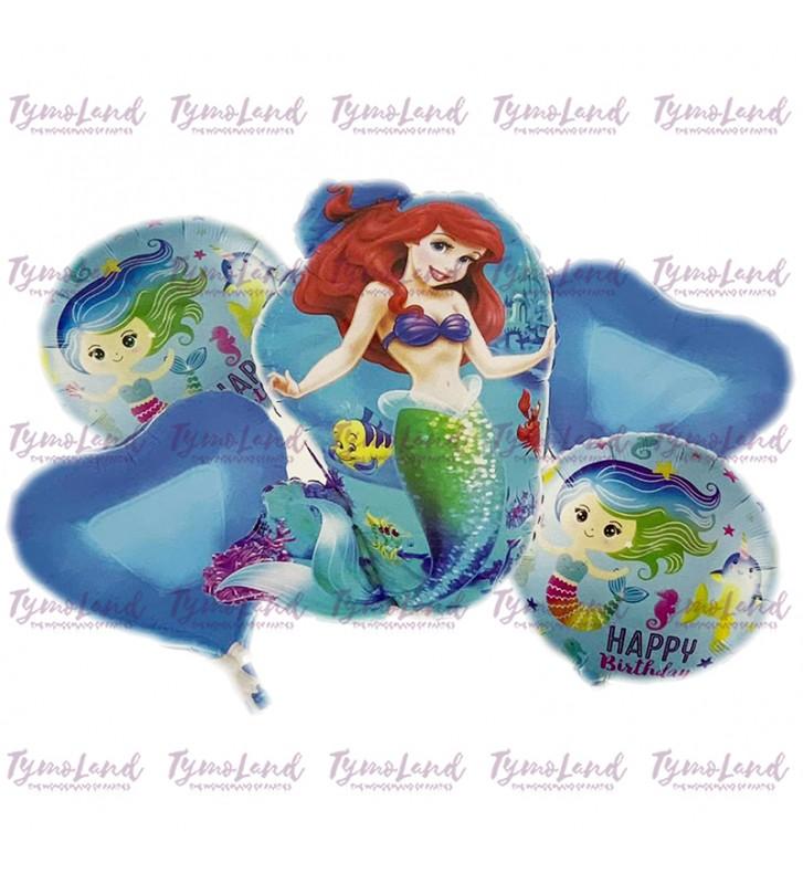 Bouquet de 05 Ballons La Petite Sirène