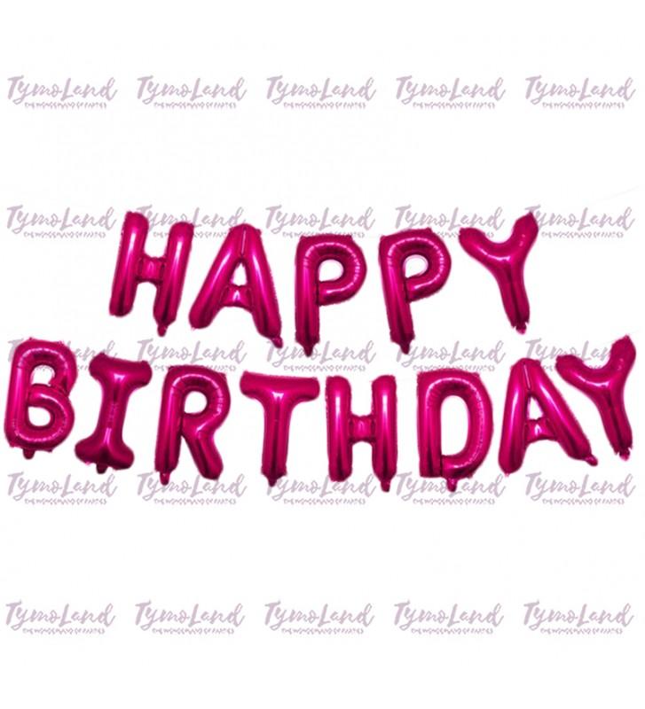 Ballons Lettres H-BDay Roses
