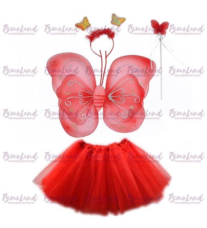 Butterfly Wings & Red Tutu Skirt