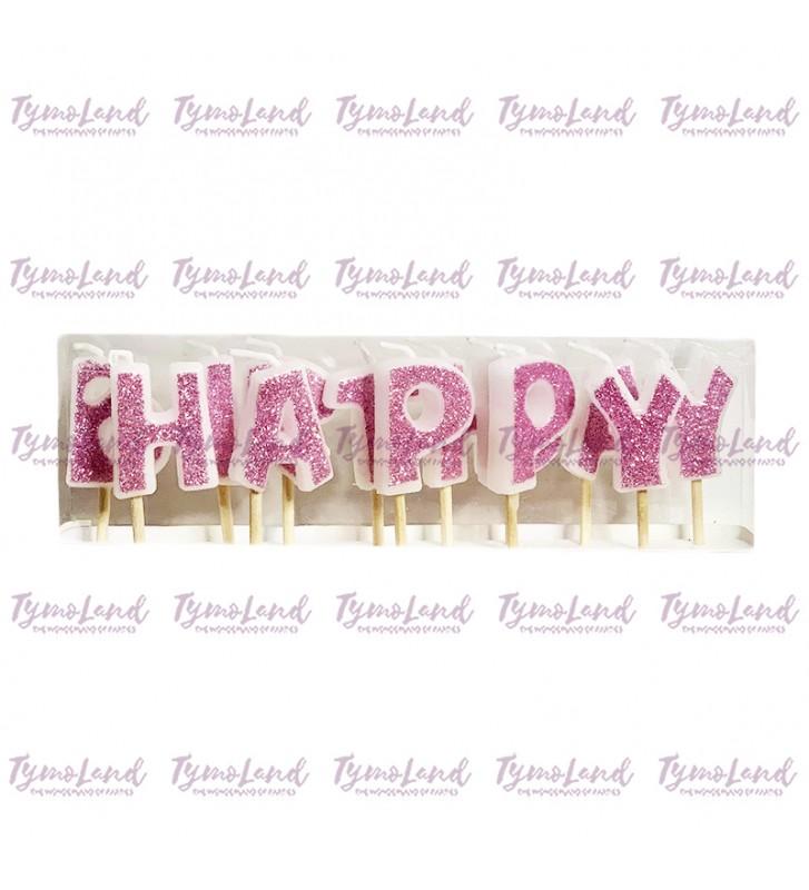Bougies Happy Birthday Roses