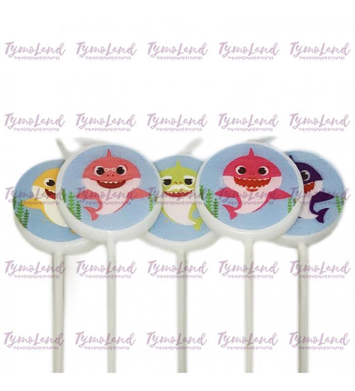 Lot De 05 Bougies Baby Shark