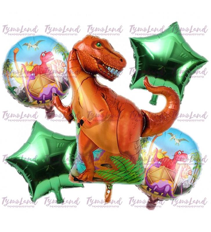 Bouquet de 05 Ballons Dinosaure T-Rex