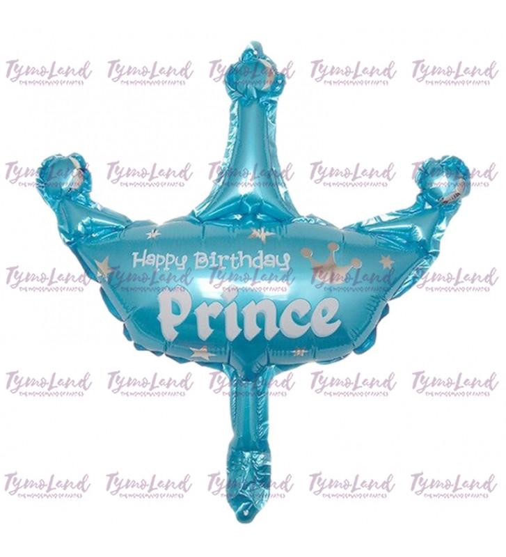 Ballon Couronne H-Bday Prince Bleue
